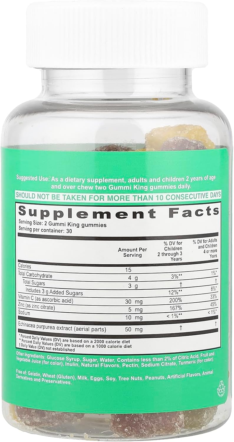 Immune Support Gummies with Echinacea, Vitamin C, and Zinc - 60 Count