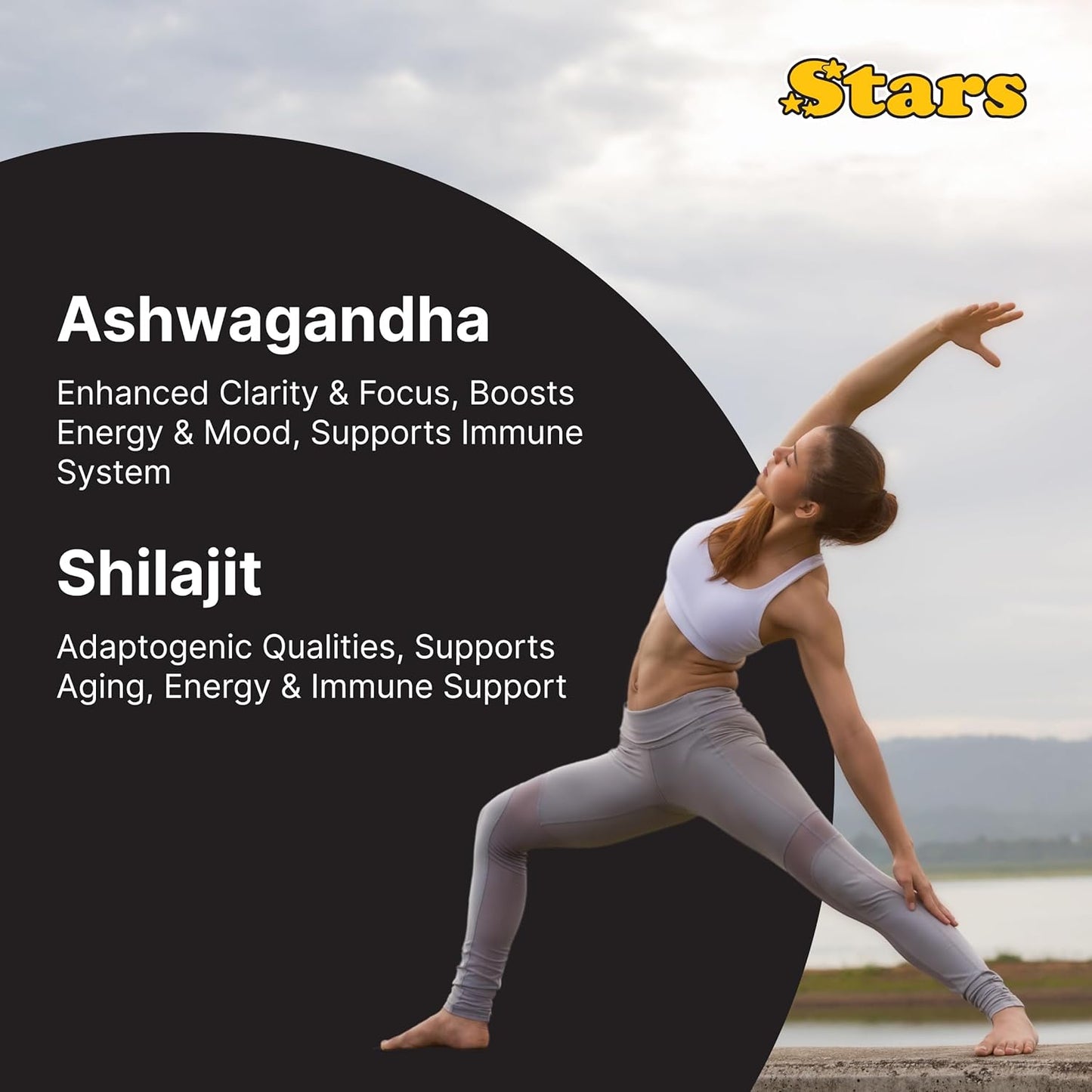 Immune Support Gummies with Shilajit & Ashwagandha for Men and Women - 60 Star Shaped Dietary Supplements