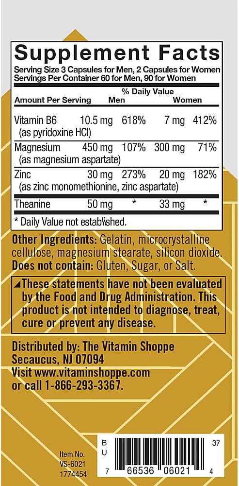 Immune Support & Muscle Recovery: True Athlete ZMA with Theanine for Energy Metabolism & Sleep - 180 Capsules