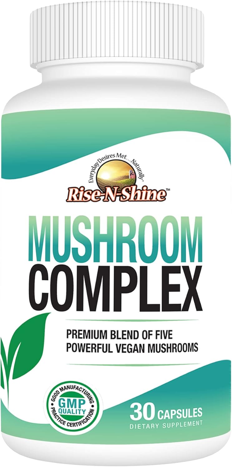 Immune Support Mushroom Complex Supplement for Clarity & Focus - Lion’s Mane, Reishi, Chaga - 30 Capsules