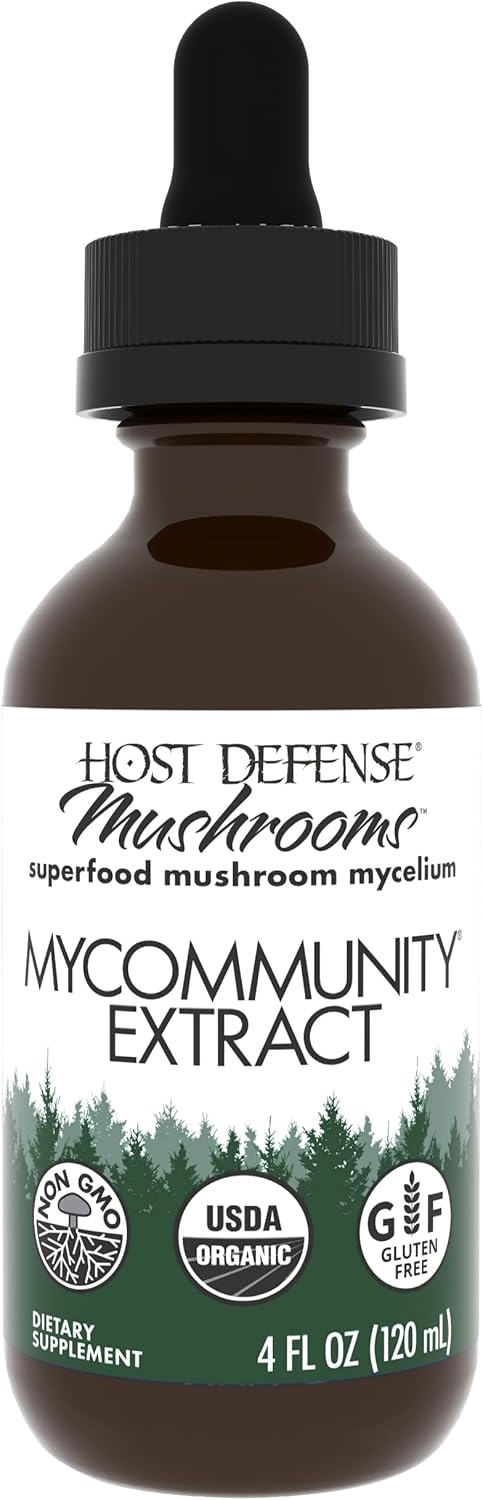 Immune Support Mushroom Extract - MyCommunity Blend with Lion's Mane, Reishi, Chaga, Cordyceps, Turkey Tail & More - 4 fl oz
