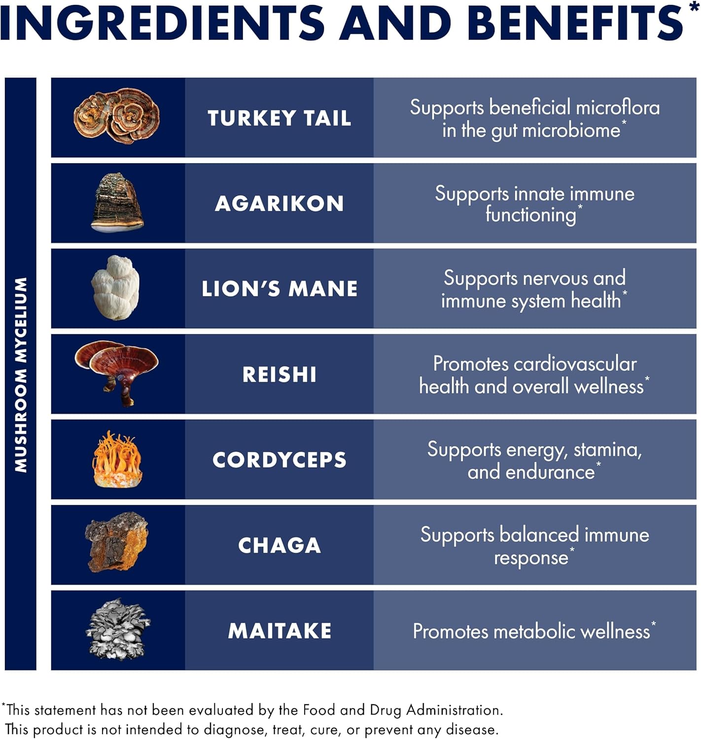 Immune Support Mushroom Extract - MyCommunity Blend with Lion's Mane, Reishi, Chaga, Cordyceps, Turkey Tail & More - 4 fl oz