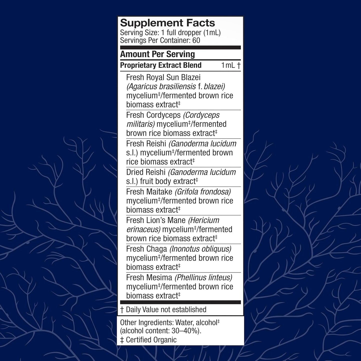 Immune Support Mushroom Supplement Blend with 7 Species - Host Defense Stamets 7 Extract - 2 fl oz