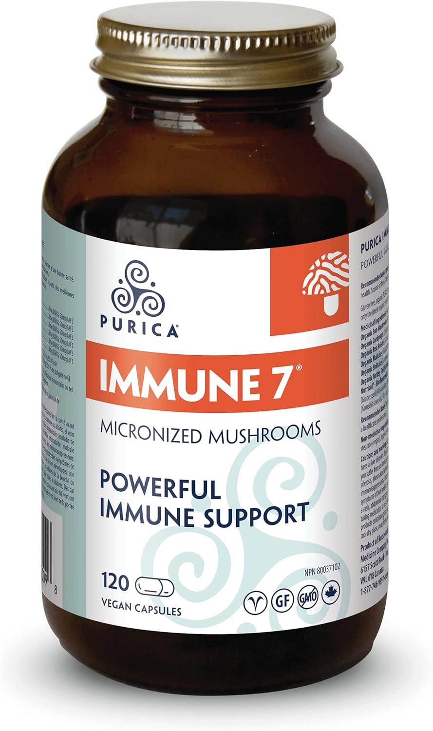 Immune Support Mushroom Supplement Complex - Cordyceps, Reishi, Maitake, Shiitake, Sun Mushroom - Functional Vitamins for Health - Daily Capsules