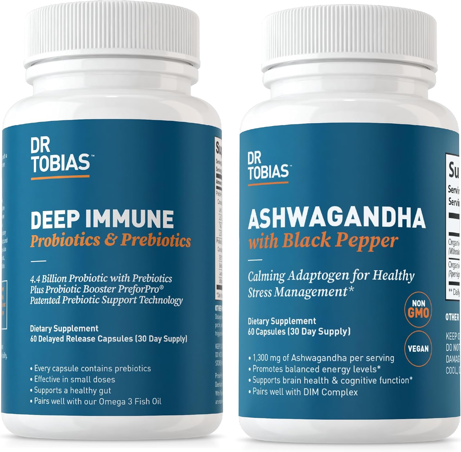 Immune Support Probiotic Capsules with Ashwagandha for Digestion & Energy, Non-GMO
