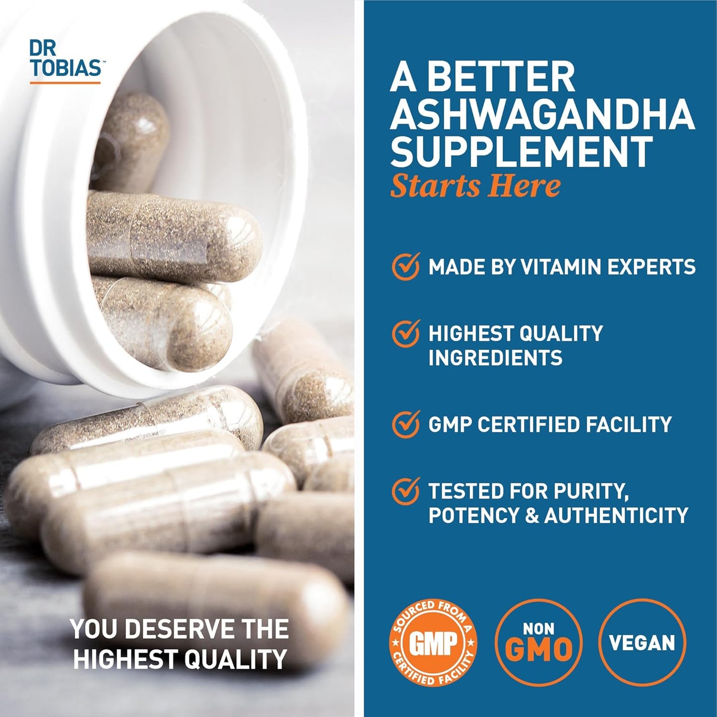 Immune Support Probiotic Capsules with Ashwagandha for Digestion & Energy, Non-GMO