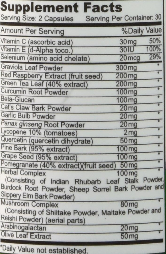 Immune Support Supplement with Gold Banner - Potent Antioxidant Blend with Red Raspberry, Pomegranate, Pine Bark, Grape Seed, Green Extracts - Rich in Polyphenols and Lycopene