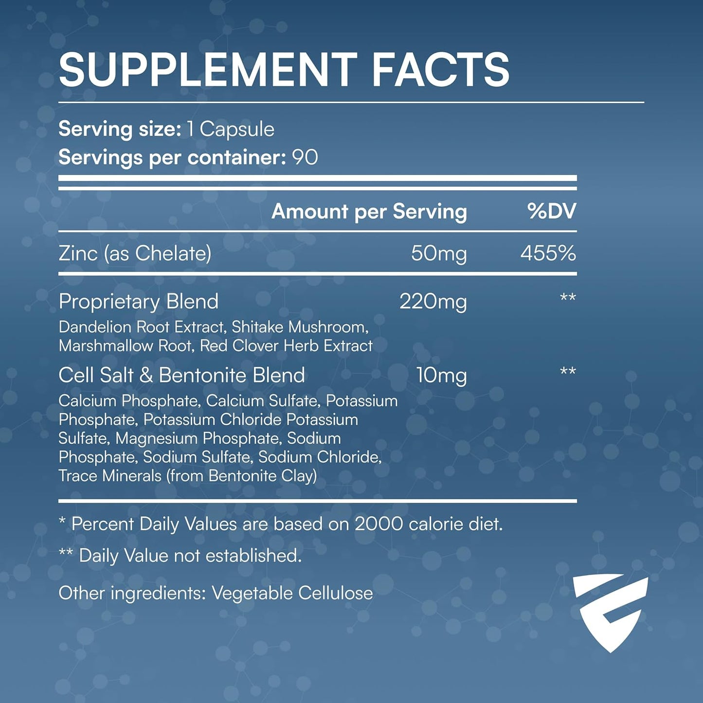 Immune Support Supplement with Zinc, Vitamin A, B-3 & B-6, Marshmellow Root, Dandelion Root Extract & Shiitake Mushroom - 90 Capsules