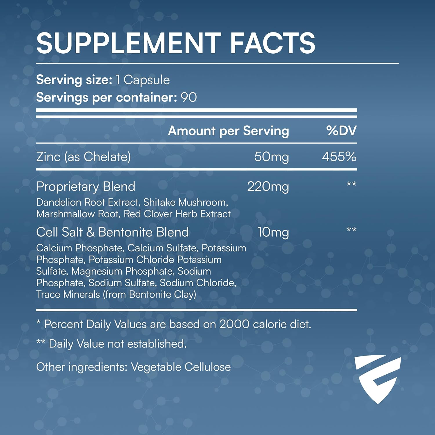 Immune Support Supplement with Zinc, Vitamin A, B-3 & B-6, Marshmellow Root, Dandelion Root Extract & Shiitake Mushroom - 90 Capsules