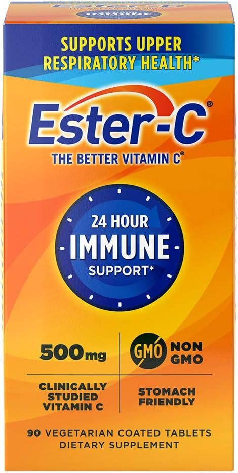 Immune Support Vitamin C Supplement: Ester-C 500 mg 24 Hour Tablets, 90 Count