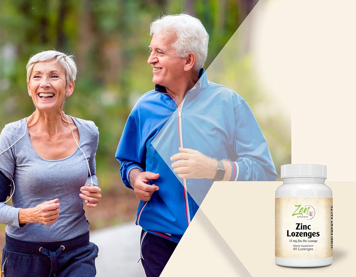 Immune Support Zinc Lozenges - 15mg Antioxidant Supplement, 60-Lozenge Pack, Great Taste