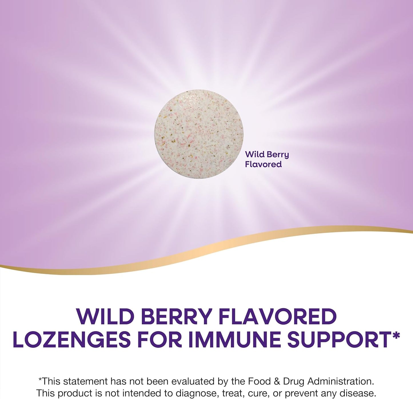Immune Support Zinc Lozenges with Vitamin C and Echinacea, 60 Wild Berry Flavored Lozenges