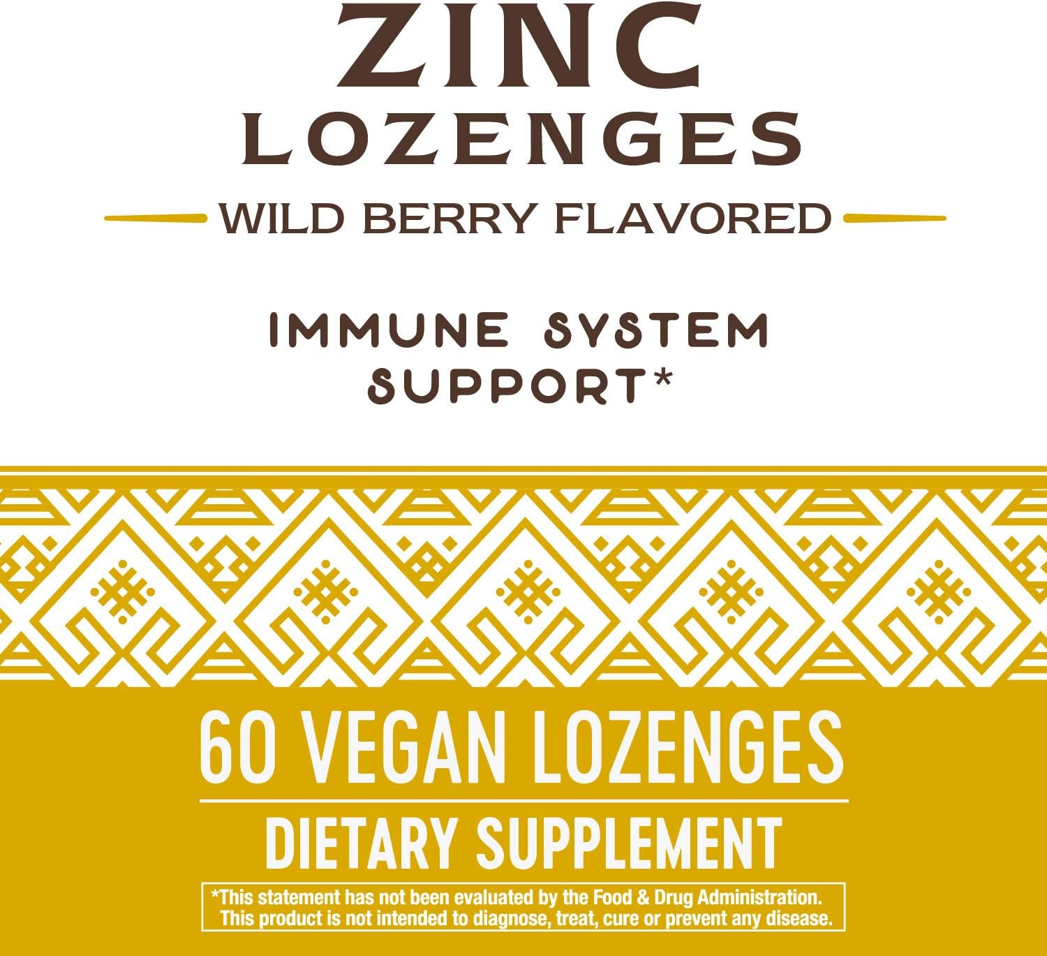 Immune Support Zinc Lozenges with Vitamin C and Echinacea, 60 Wild Berry Flavored Lozenges