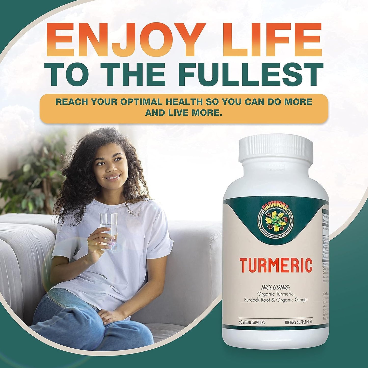 Immune System Support Bundle: Carnivora Vegi Caps + Turmeric for Joint and Digestive Health (2 Bottles)