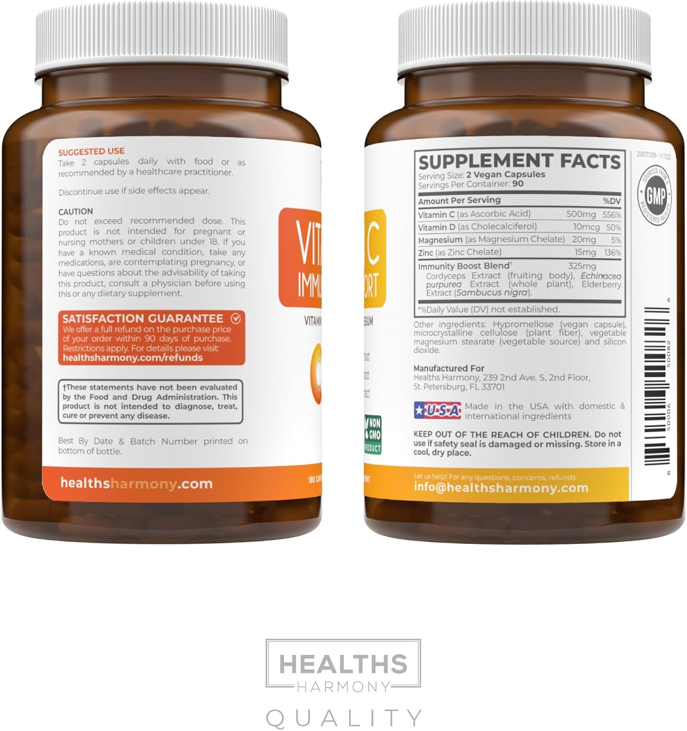 Immunity Boost Supplement with Elderberry, Vitamin C, Zinc, Magnesium, and Vitamin D - 3 Months Supply