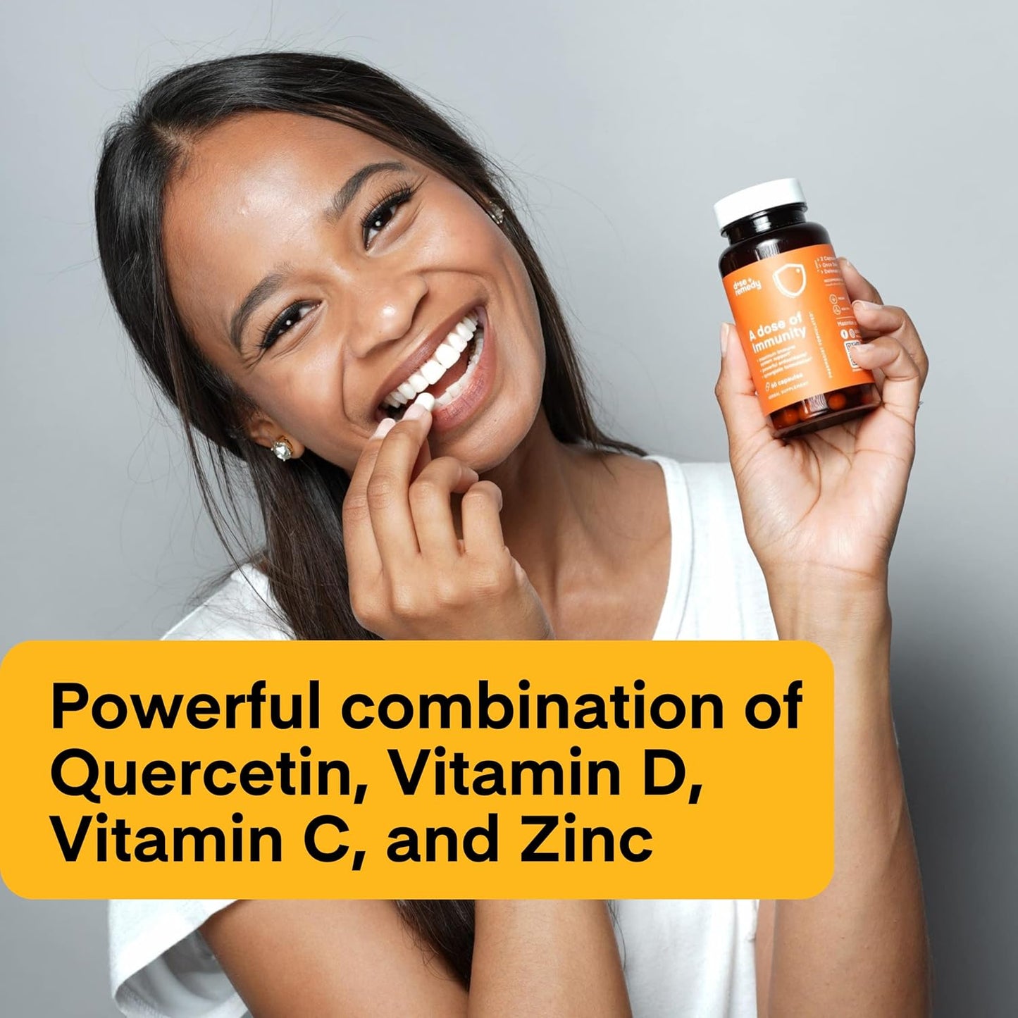 Immunity Boost Supplement with Quercetin, Vitamin C, Zinc, Vitamin D, Bromelain, Echinacea, and B Vitamins - 60 Count