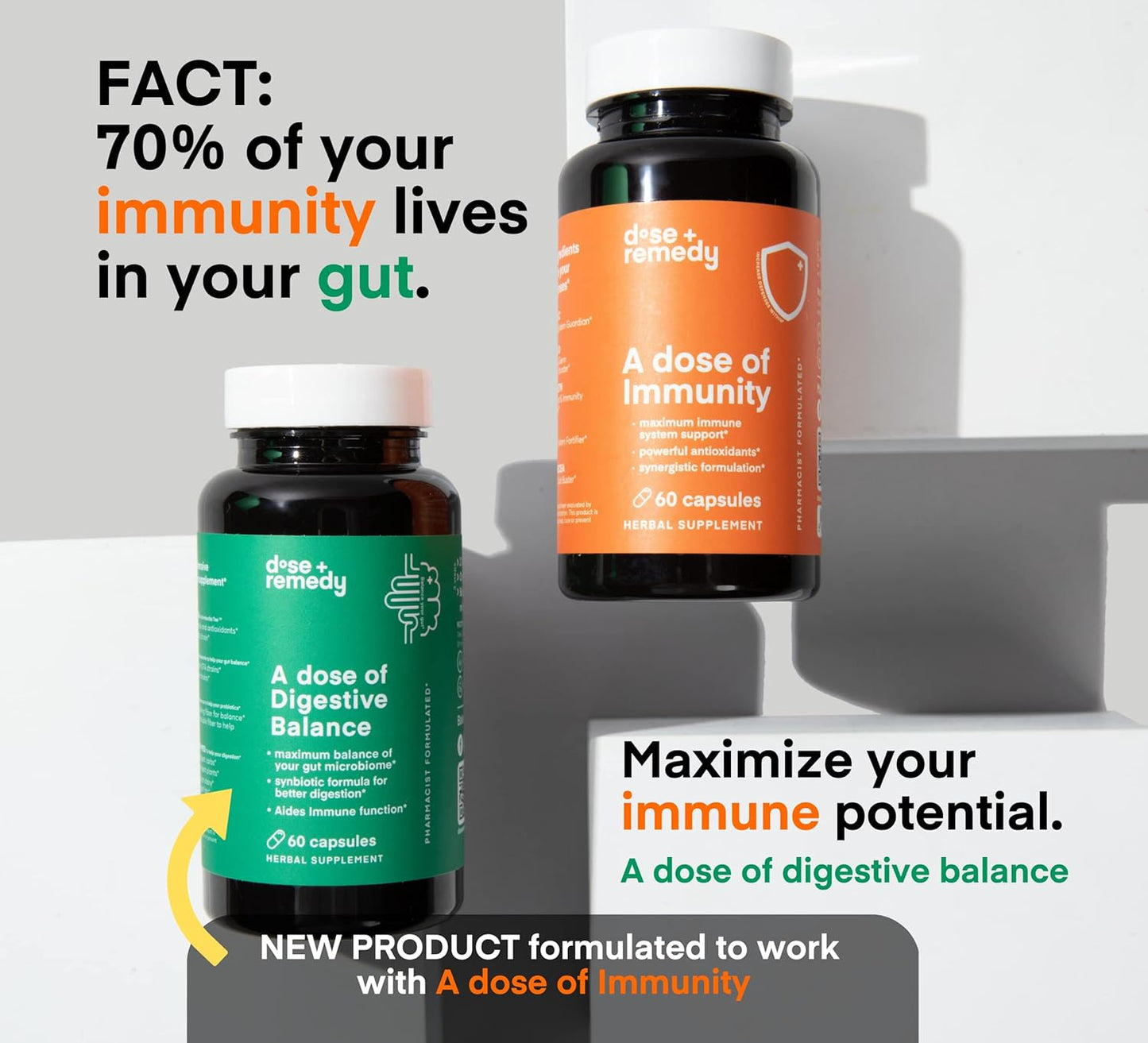 Immunity Boost Supplement with Quercetin, Vitamin C, Zinc, Vitamin D, Bromelain, Echinacea, and B Vitamins - 60 Count