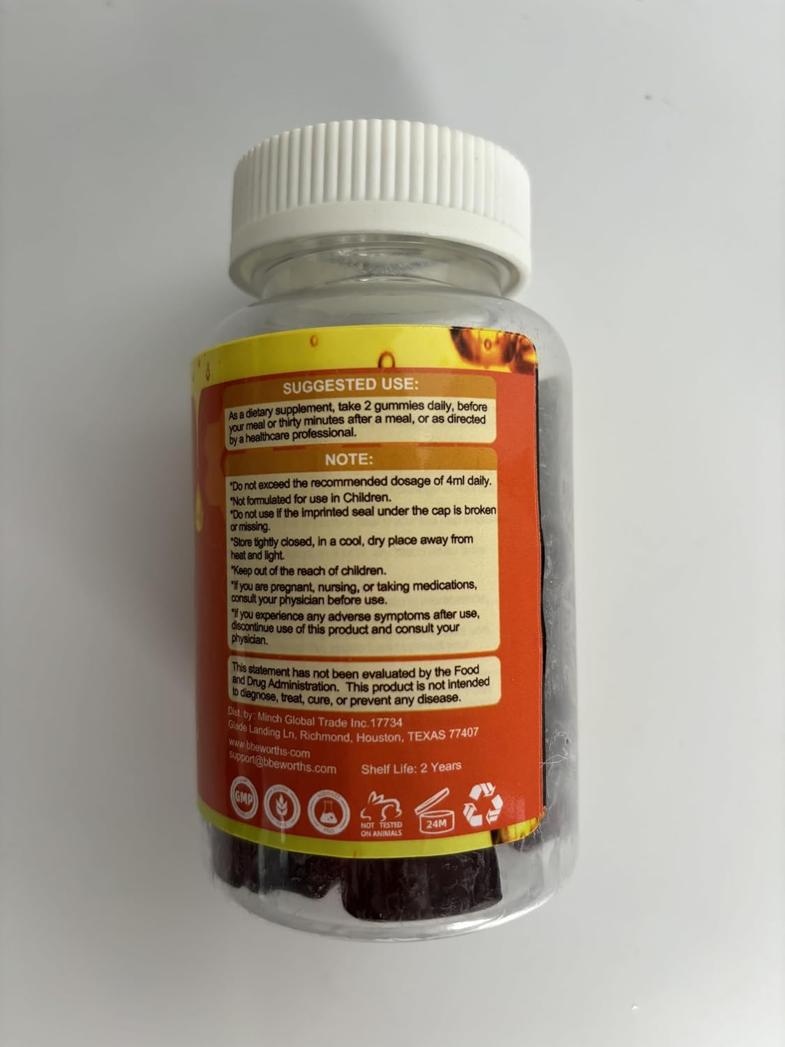 Immunity Support Gummies with Black Seed Oil, Sea Moss, Ashwagandha, Elderberry, and Vitamins - Vegan, 60 Count