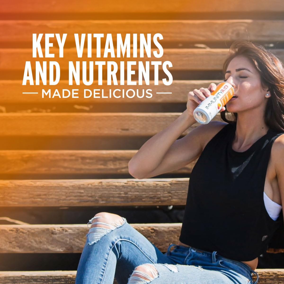 IMMUNITYAID Wellness Blend: Echinacea, Zinc, Astragalus, Vitamin C, Vegan, Gluten-Free, 45 Cal, 12oz cans