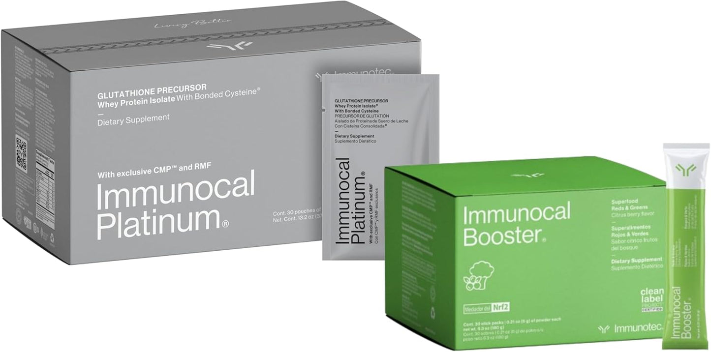 Immunocal Pack of 2 - Glutathione Precursor & Whey Protein Isolate, Anti-Aging Supplement with 50+ Fruits & Veggies, 30 Servings per Pack