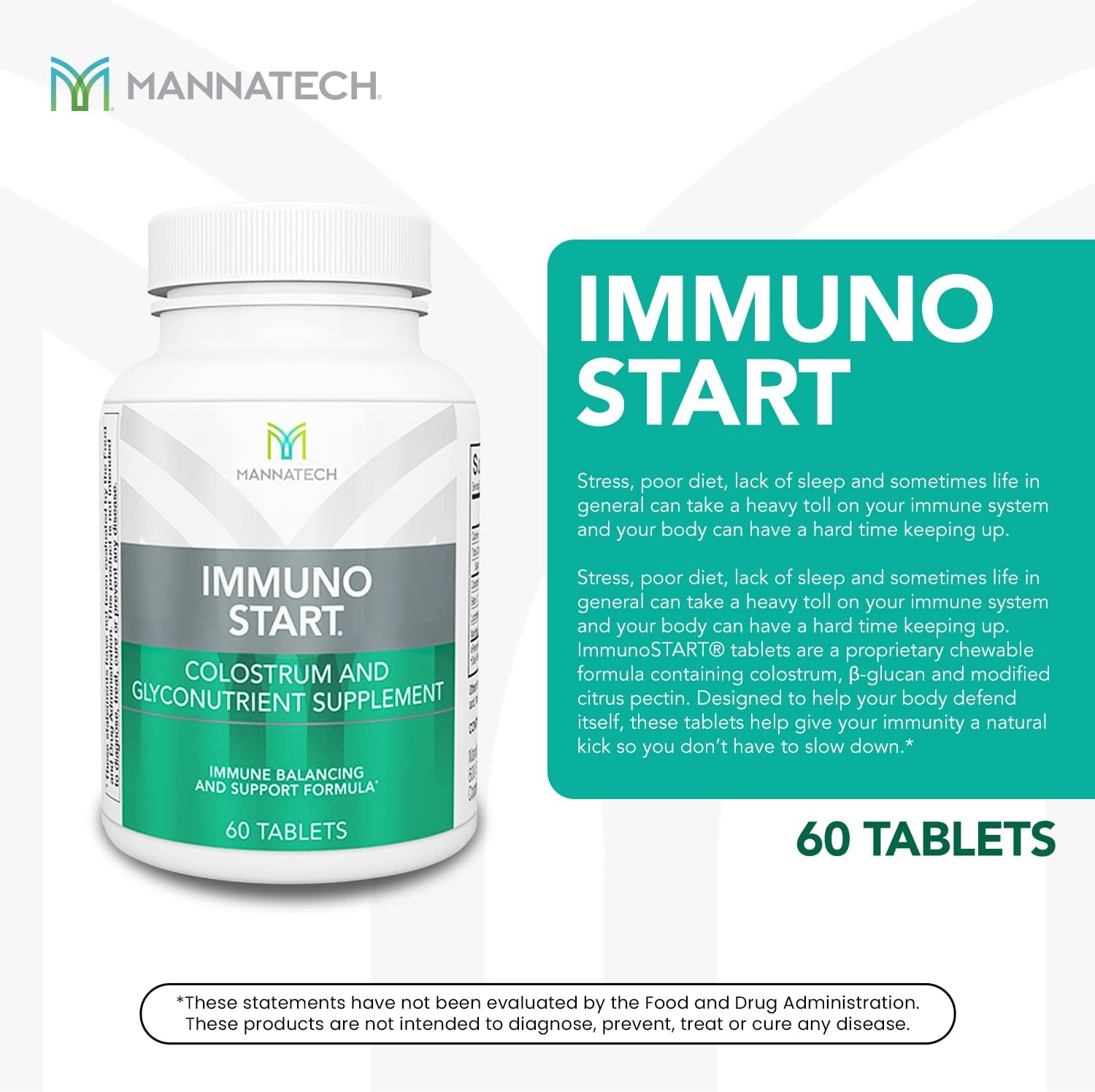 ImmunoSTART Supplement for Immune Balance and Support - 60 Tablets by Mannatech
