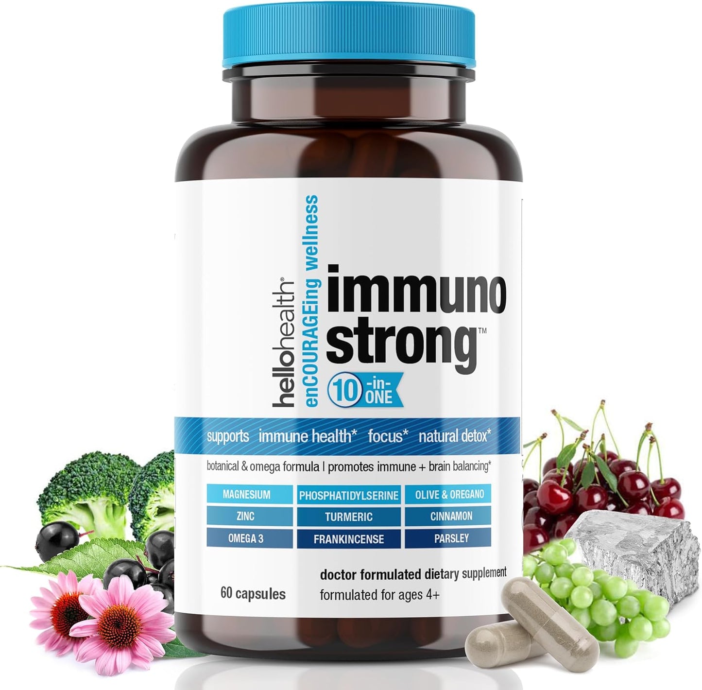 Immunostrong Daily Immune Support Supplement with 10-in-1 Immunity Vitamins for Adults & Kids - 60 ct
