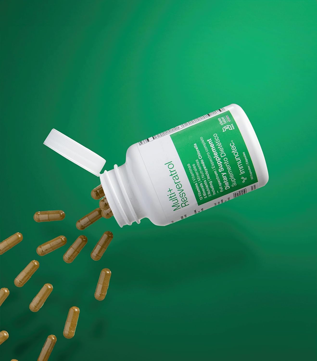 Immunotec Multi+ Resveratrol Full Spectrum Dietary Supplement with 13 Vitamins, 5 Minerals, and Chlorella