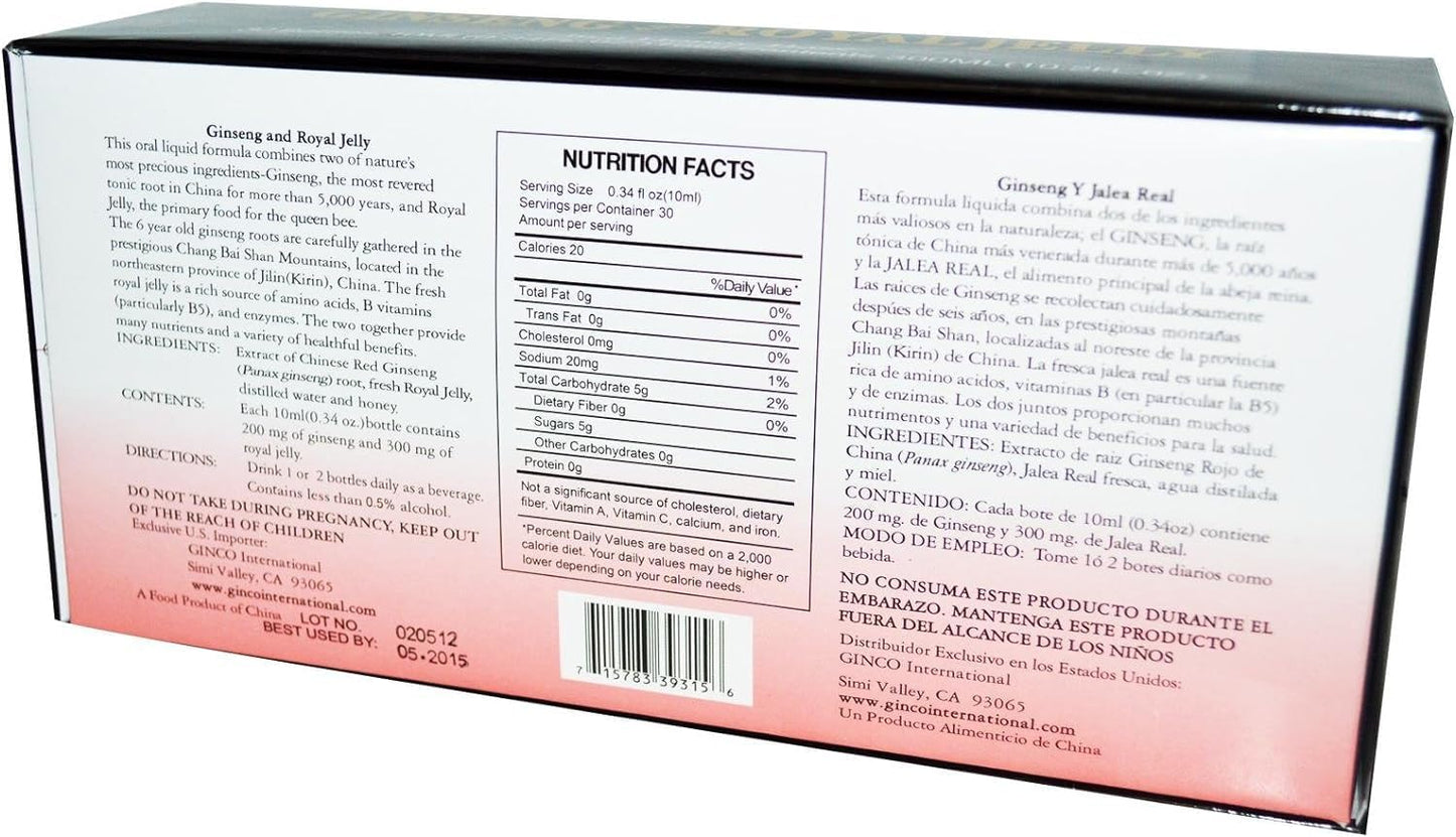 Imperial Elixir Ginseng and Royal Jelly Vials - Pack of 10, 10mL Each