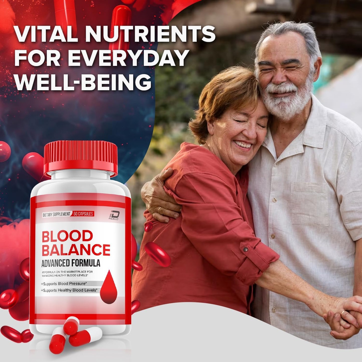 Indelo Blood Balance Capsules - All Natural Maximum Strength Supplement for Healthy Blood Levels - 60 Capsules