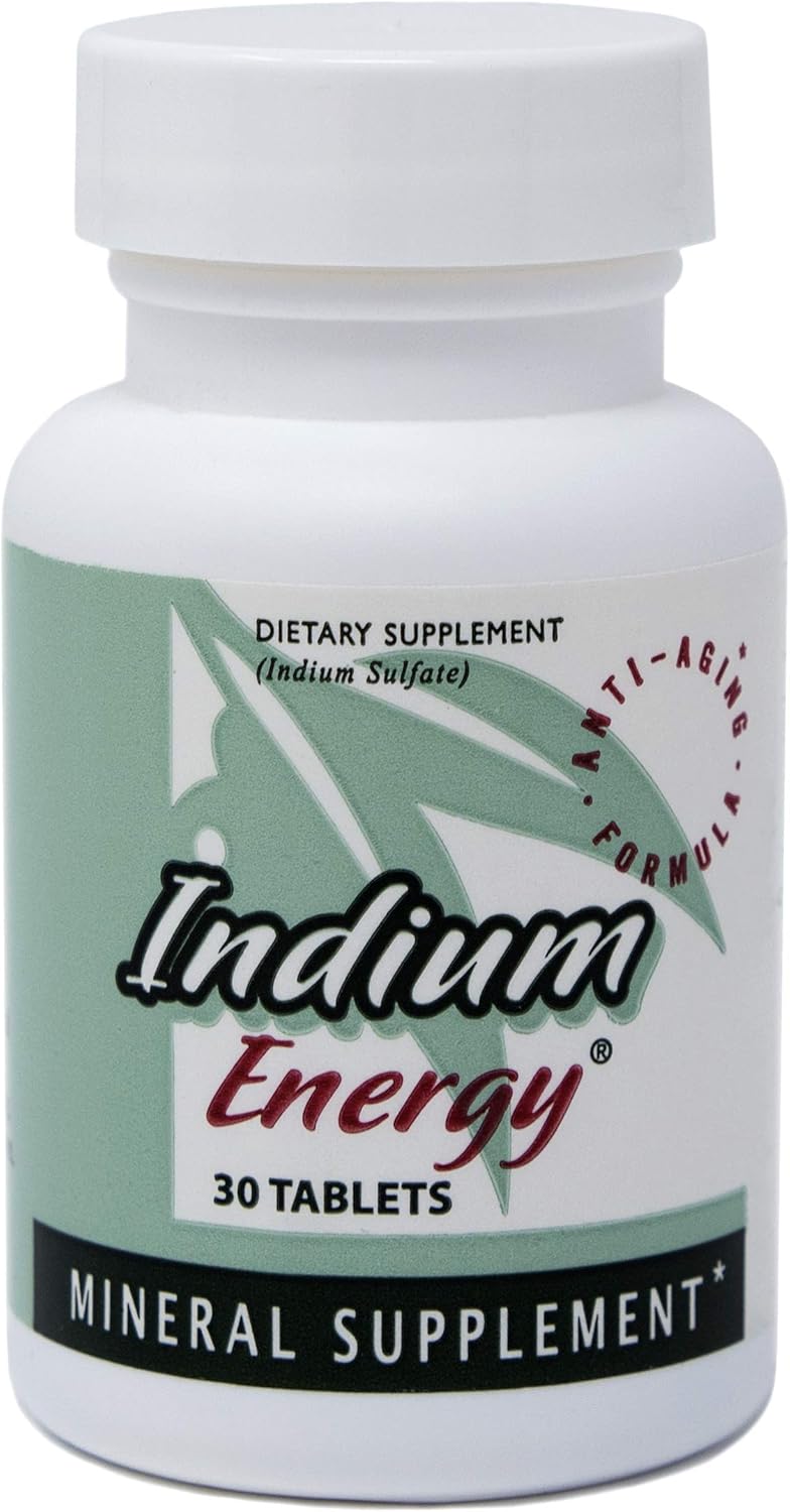 Indium Energy Capsules - Natural Anti-Aging Support for Energy, Mental Clarity, Sleep, Joints - 30 Count