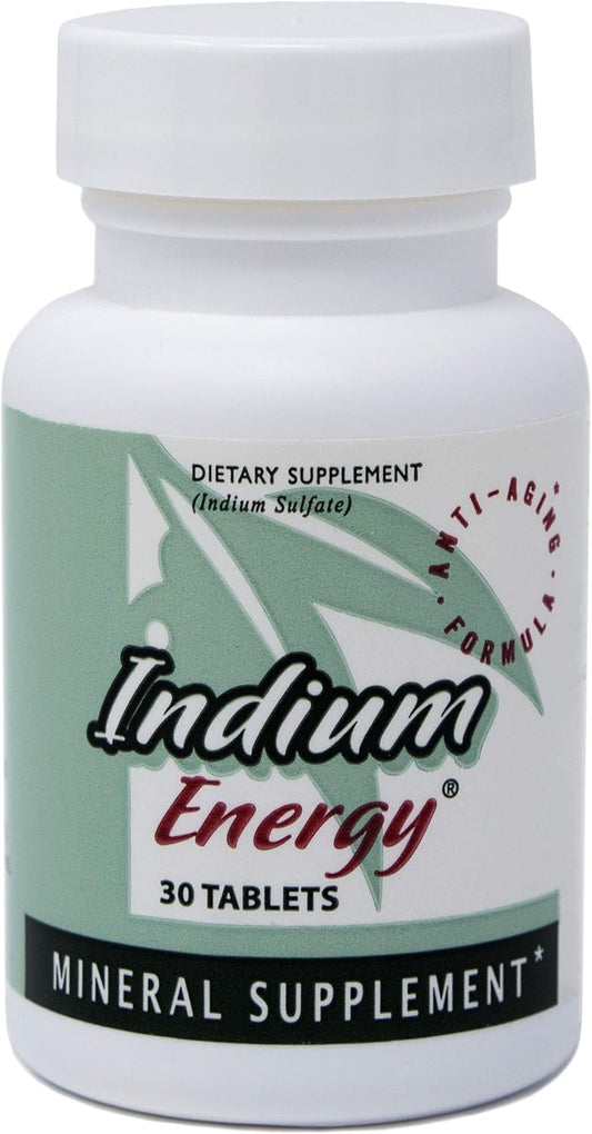 Indium Energy Capsules - Natural Anti-Aging Support for Energy, Mental Clarity, Sleep, Joints - 30 Count