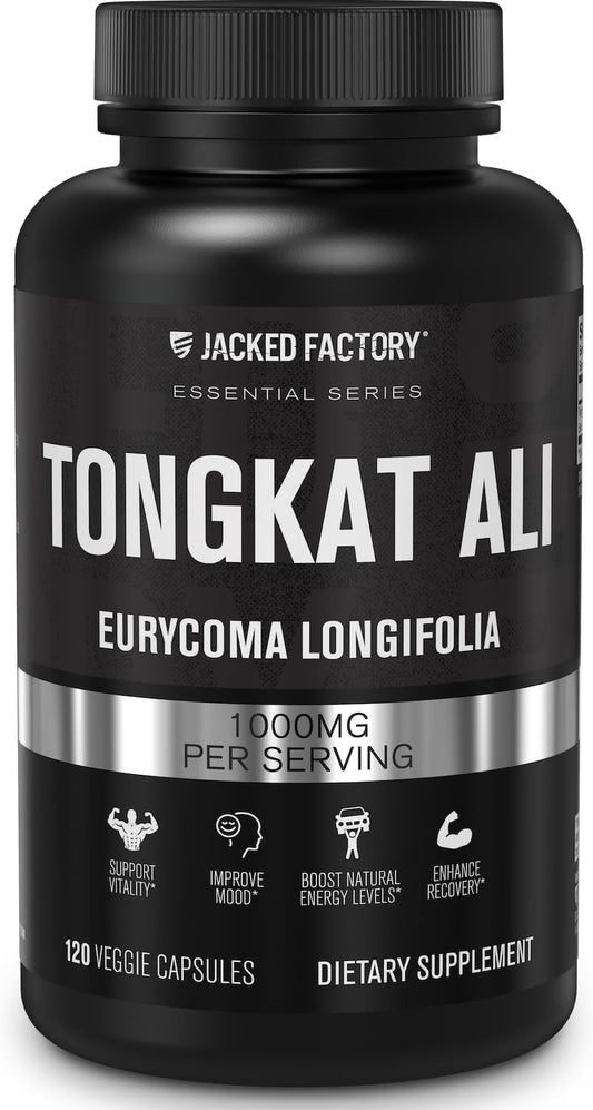 Indonesian Tongkat Ali 200:1 Extract Capsules for Men - Vitality and Energy Support Formula for Mood and Recovery - 120 Caps