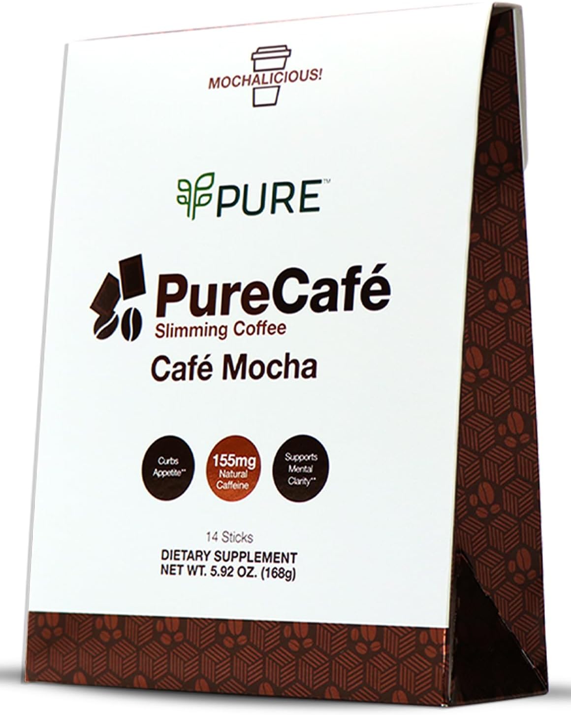 Indulge in PureCafé Mocha with Green Coffee Extract and Garcinia Cambogia for Weight Loss, Boosted with B Vitamins and Oolong Tea - Sweetened with Stevia