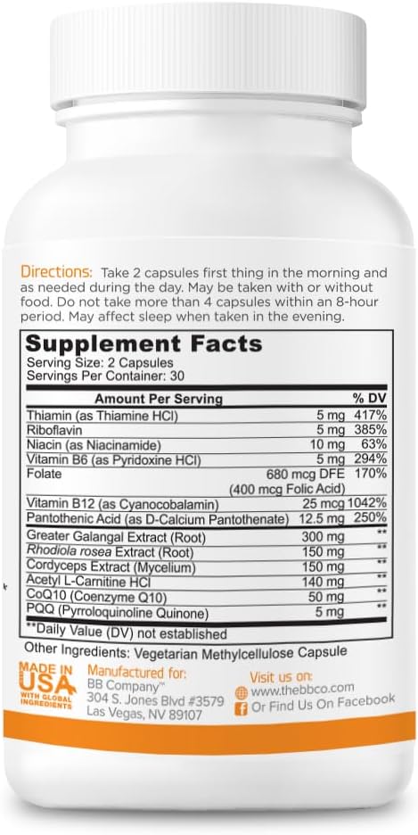 InergyPLUS Women's Energy Vitamins | Natural Supplements for Focus & Fatigue | B12, Folic Acid, Rhodiola Rosea | 60 Ct