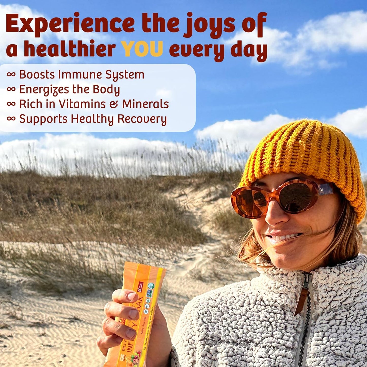 Infinity Greens Infinity C Superfood Bars - Immune Boosting Healthy Energy Bars with Whole Food Vitamin C - Camu Camu, Acerola, Amla, Shilajit - Raw, Gluten Free, Non GMO - 1125mg
