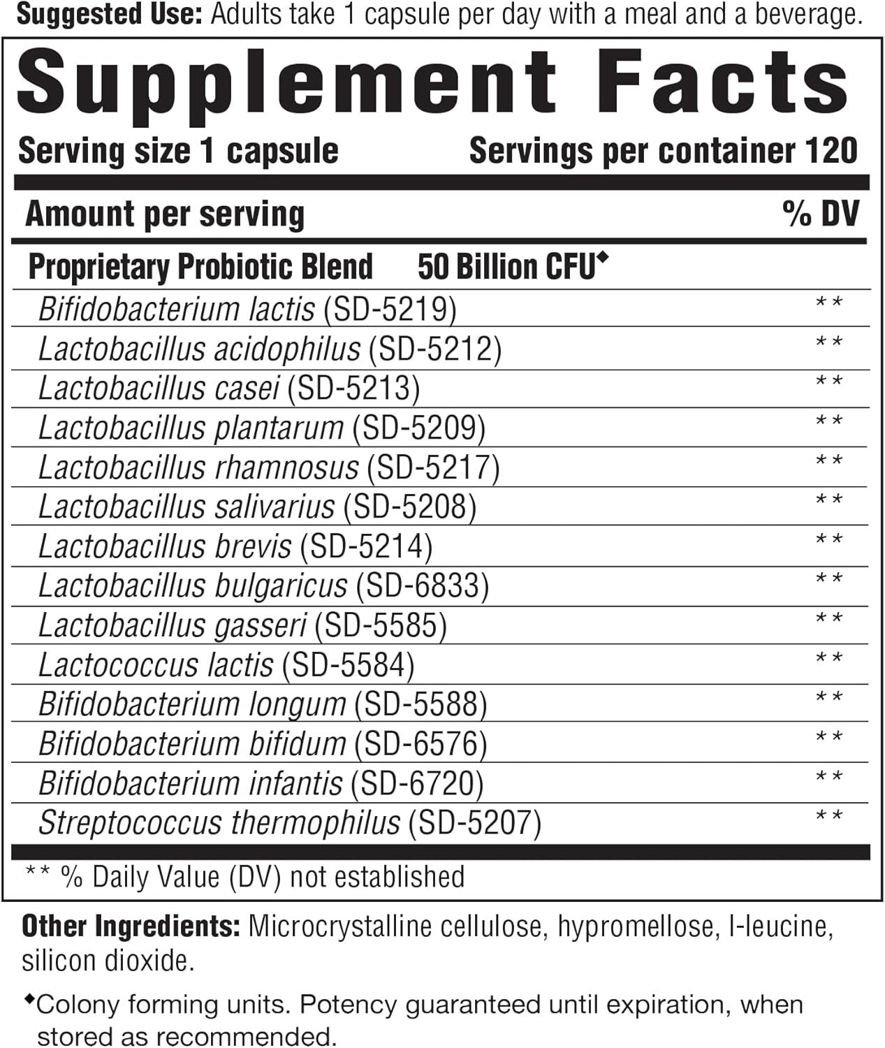 Innate Response Formulas Flora 50-14 Clinical Strength Probiotic Supplement - 50 Billion CFU - 14 Strains - Vegetarian, Non-GMO - 120 Capsules
