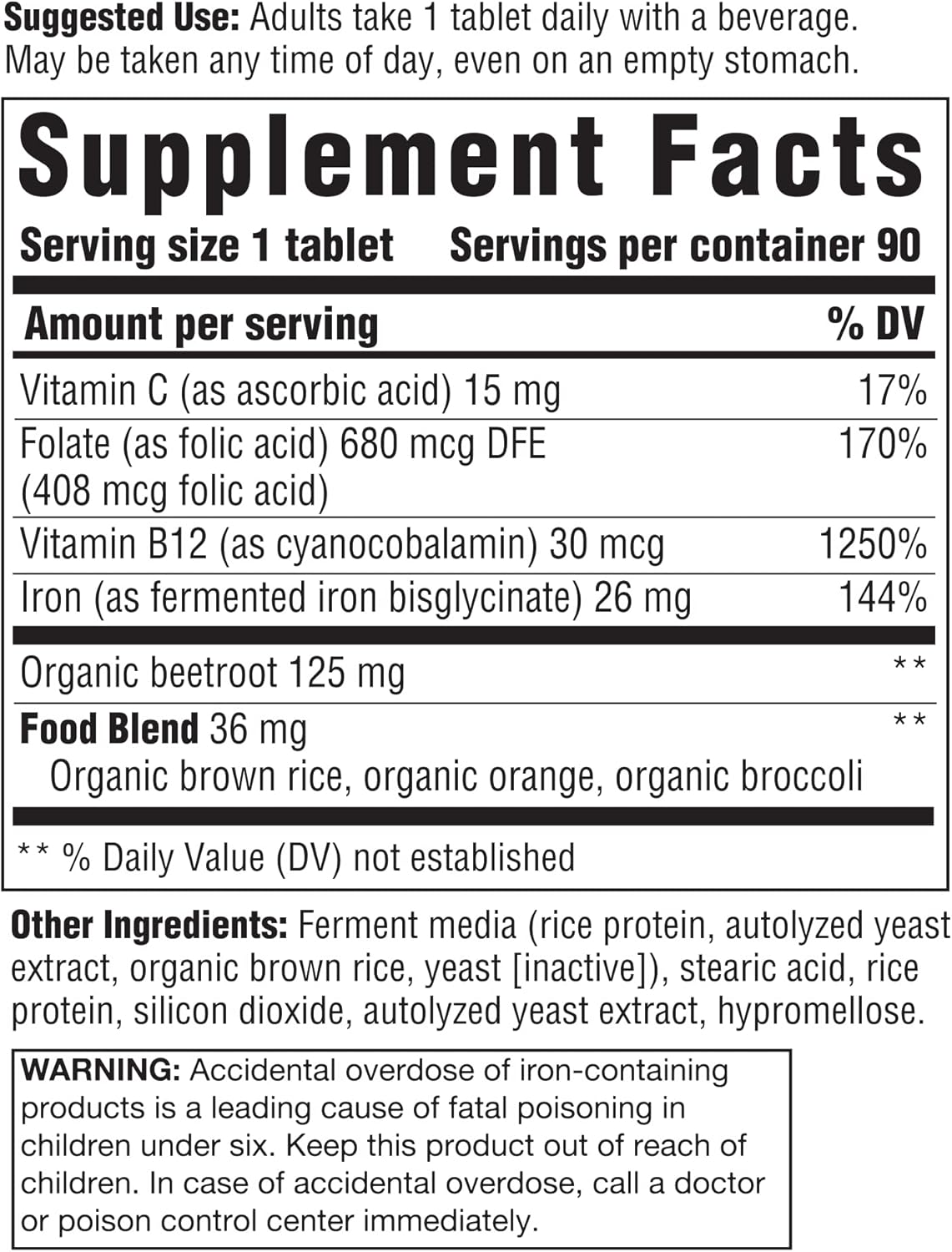 INNATE Response Formulas Iron Response Tablets - Vegan Iron Supplement - Clinically Proven to Boost Iron Levels - Non-GMO & Kosher - 90 Tablets