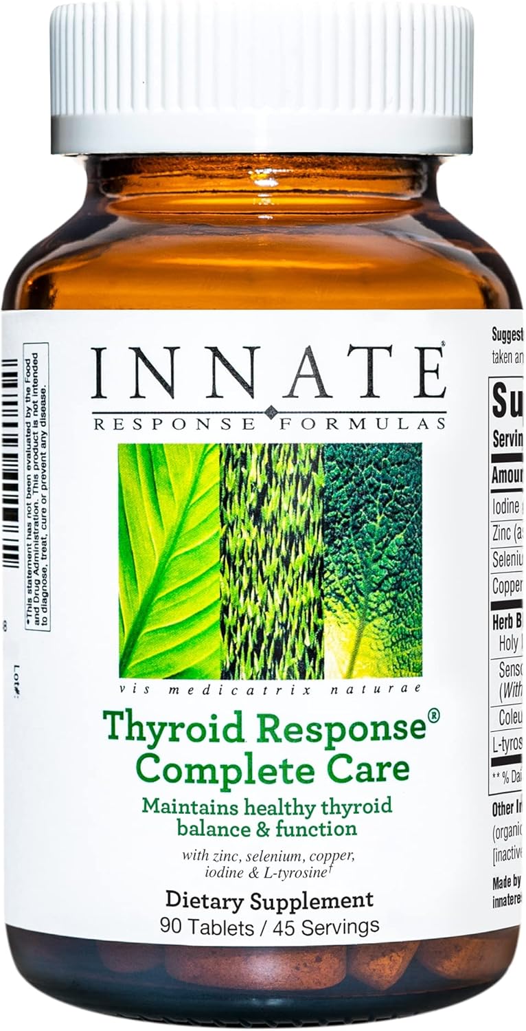 INNATE Response Formulas Thyroid Support Supplement with Ashwagandha - Promotes Healthy Thyroid Function - Vegetarian, Gluten-Free, Non-GMO - 90 Tablets