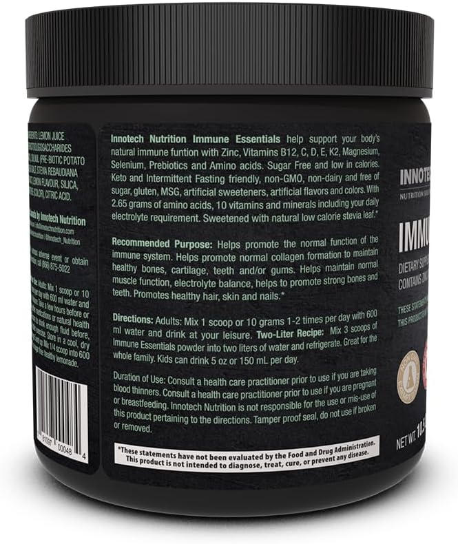 Innotech Immune Essentials Powder Supplement - Lemon Flavour, 300g