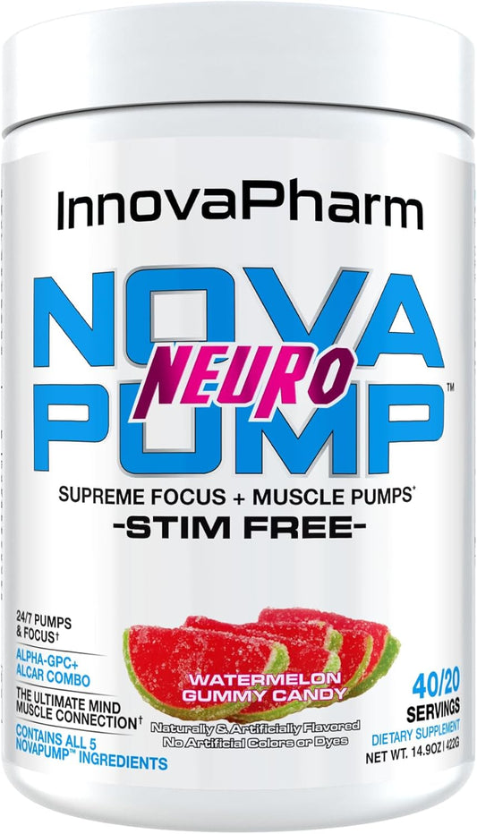 InnovaPharm NOVAPUMP Neuro Watermelon Gummy Powder - 14.9 oz Jar