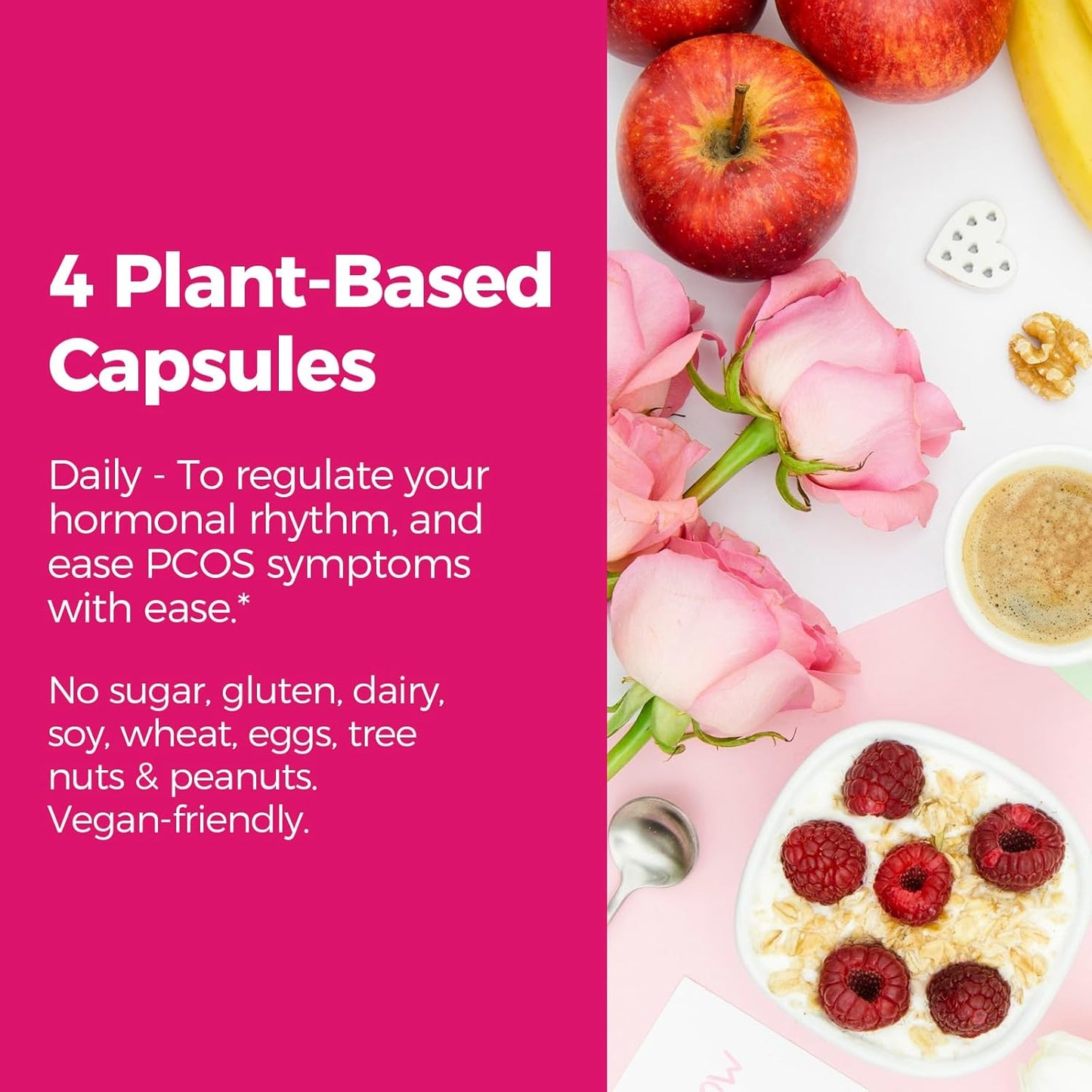 Inositol Fertility Supplements for Women - 40:1 Ratio, Hormone Balance, Ovarian Support - 100 Vegan Capsules