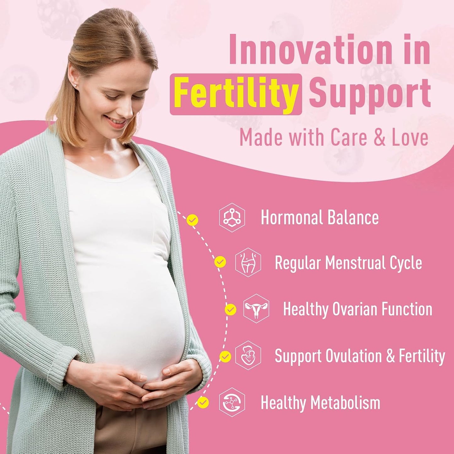 Inositol Gummies for Women with Magnesium - Fertility & Hormone Balance Support - 120CT