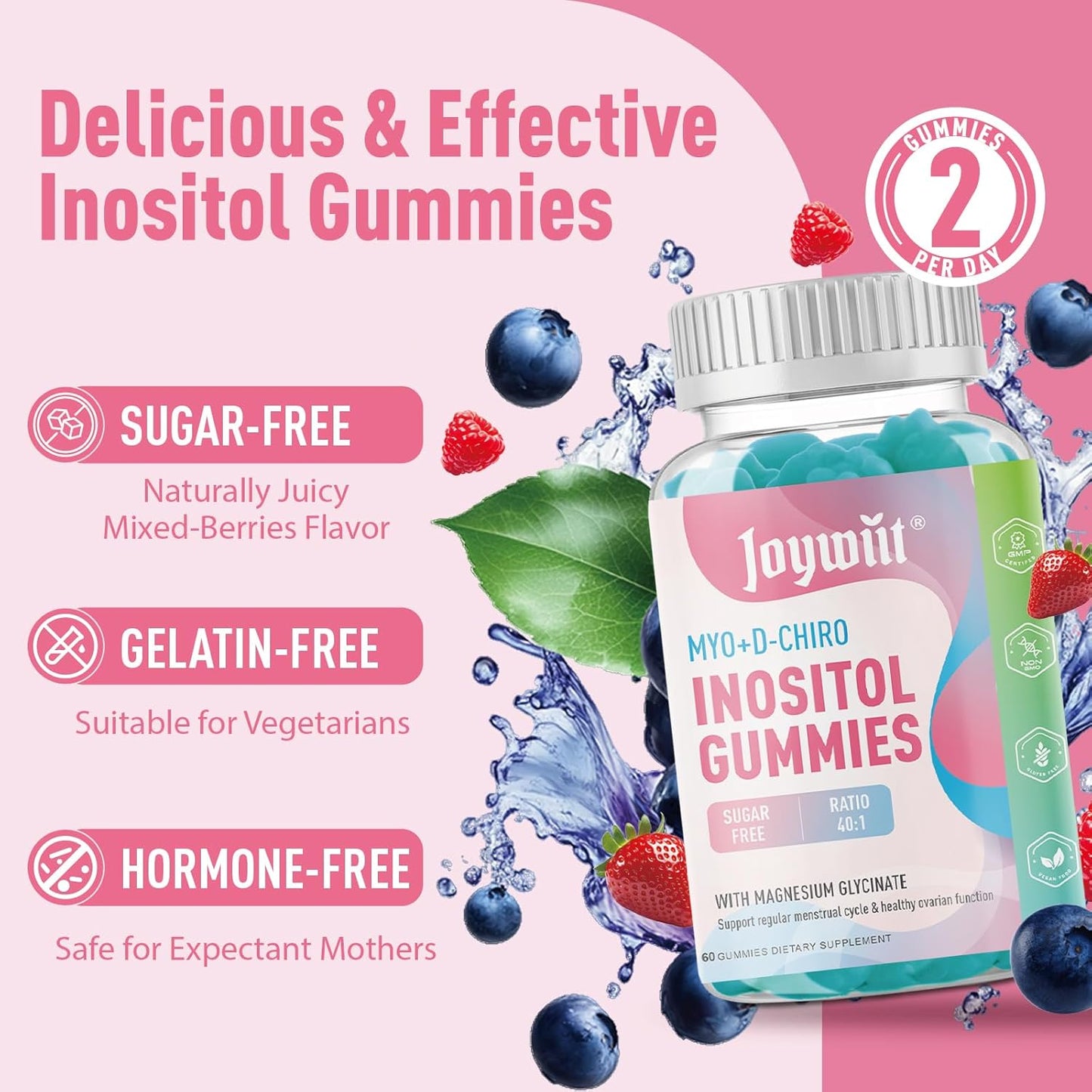Inositol Gummies for Women with Magnesium - Fertility & Hormone Balance Support - 120CT
