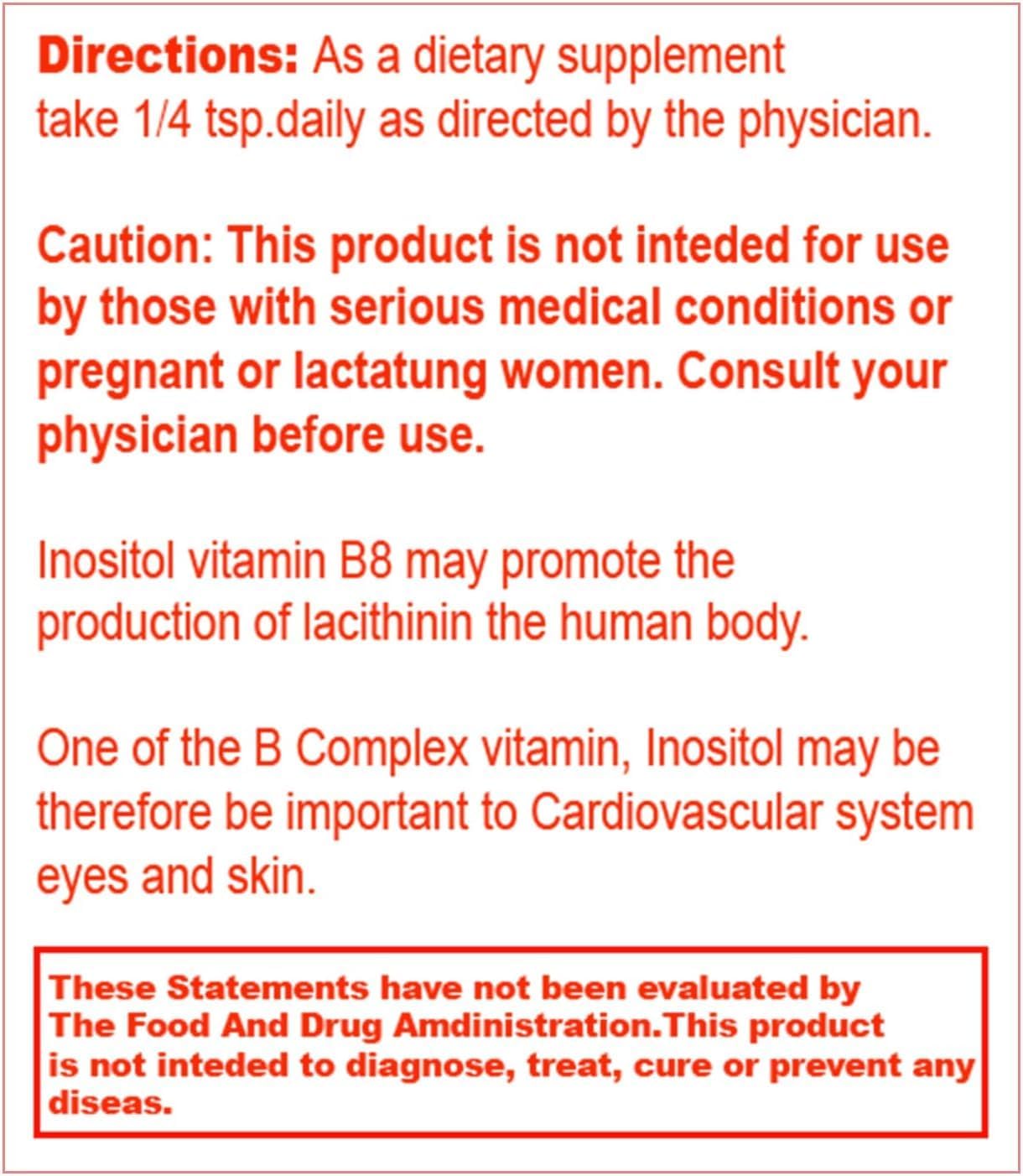 Inositol Powder Supplement for Hormonal Balance, Fertility, and Ovarian Support - Gluten-Free, Vegan Formula - 8 Oz Pack