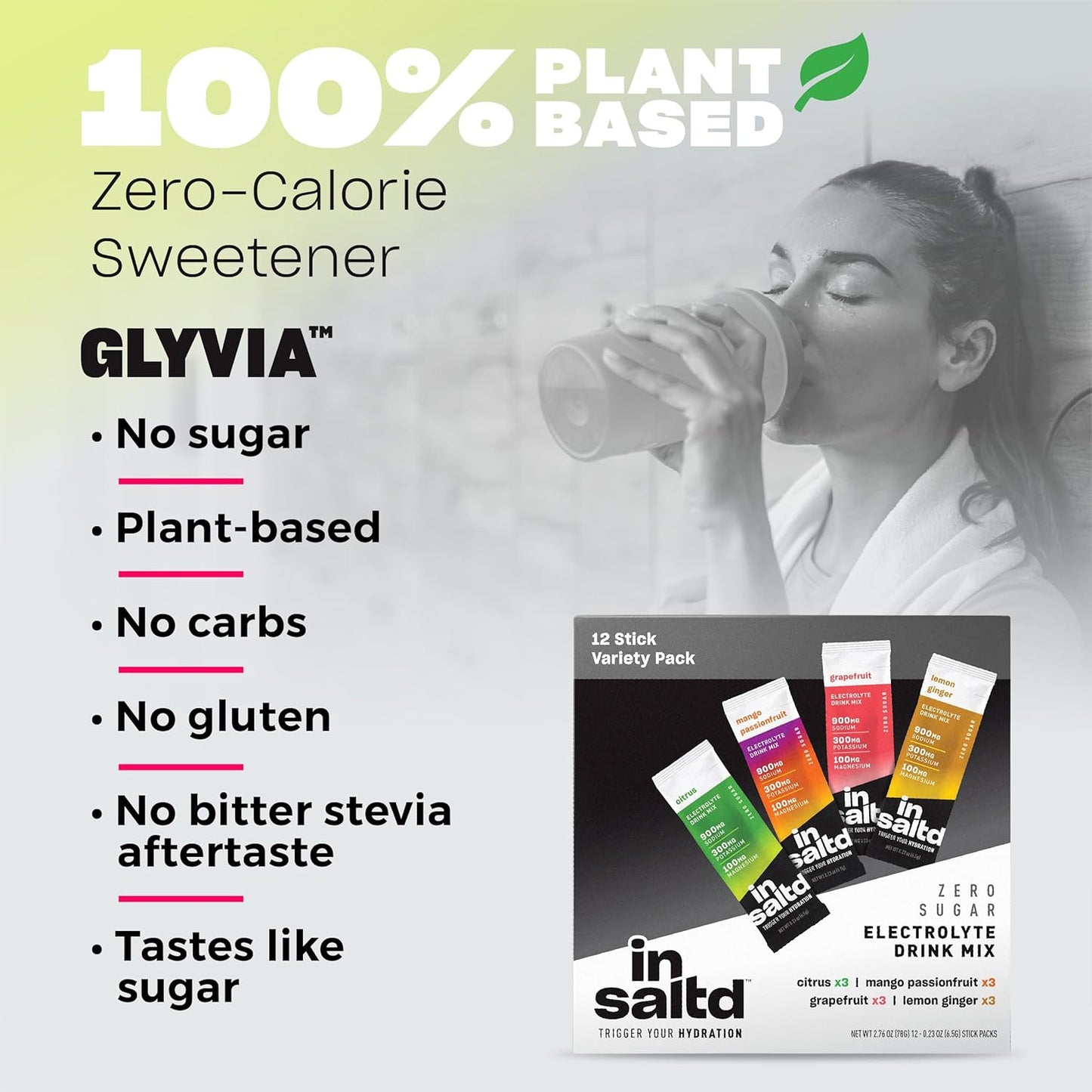 INSALTD™ Keto Electrolyte Drinks Variety Pack - No Stevia Aftertaste | Sugar Free Electrolytes Powder Packets for Intermittent Fasting | High-Potency Hydration - 12 Pack