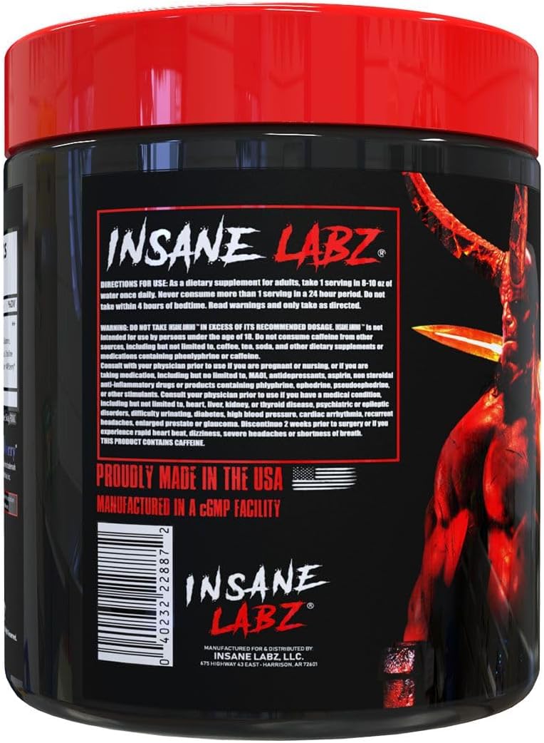 Insane Labz Hellboy Bundle: Psychotic Pre Workout & Amino BCAA - Boost Muscle, Strength, Focus, Recovery - Blue Raspberry Flavor