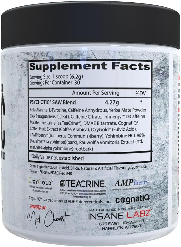 Insane Labz Psychotic Saw® and Bloodbath Pre Workout Stack - Boost Muscle Mass, Vascularity, Strength, Energy, Focus - Watermelon, 30 Servings