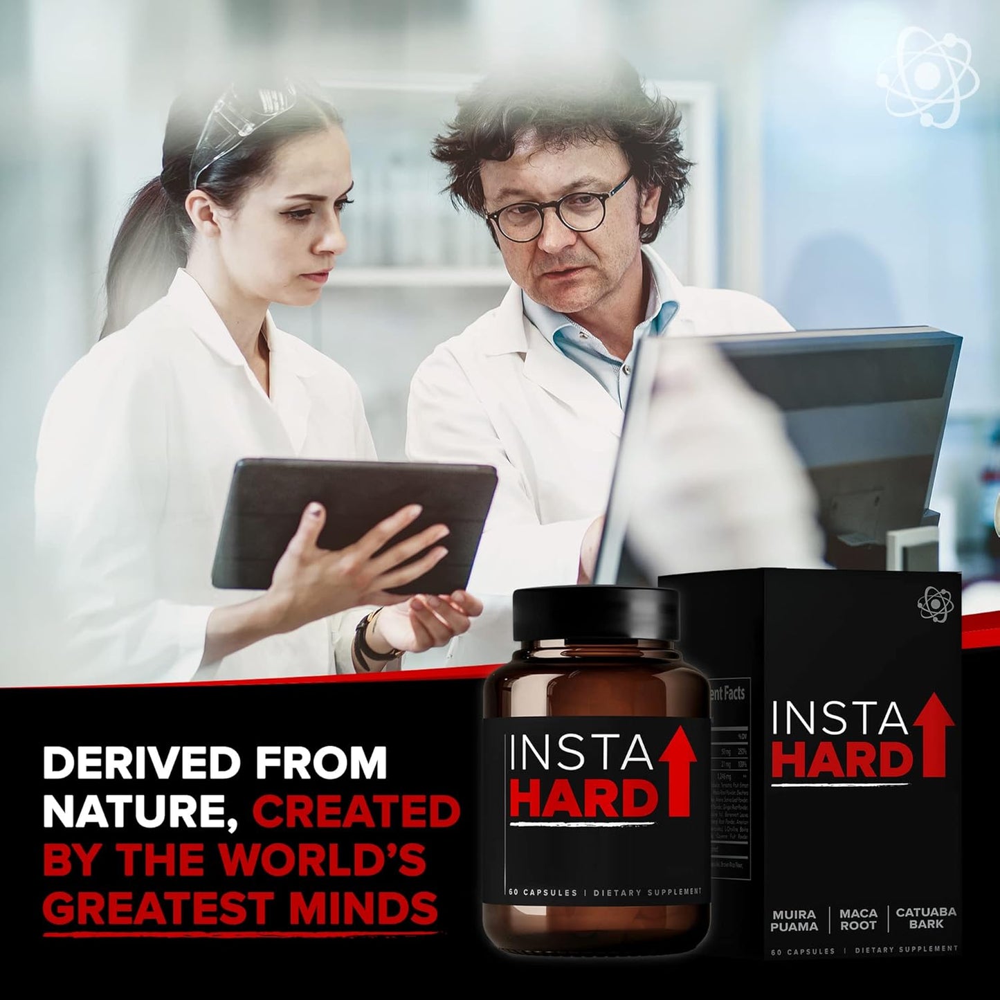 Instahard Capsules with Maca Root, Tribulus Terrestris Extract, Muira Puama - Supports Energy, Performance, Wellness, & Nitric Oxide - 60 Count