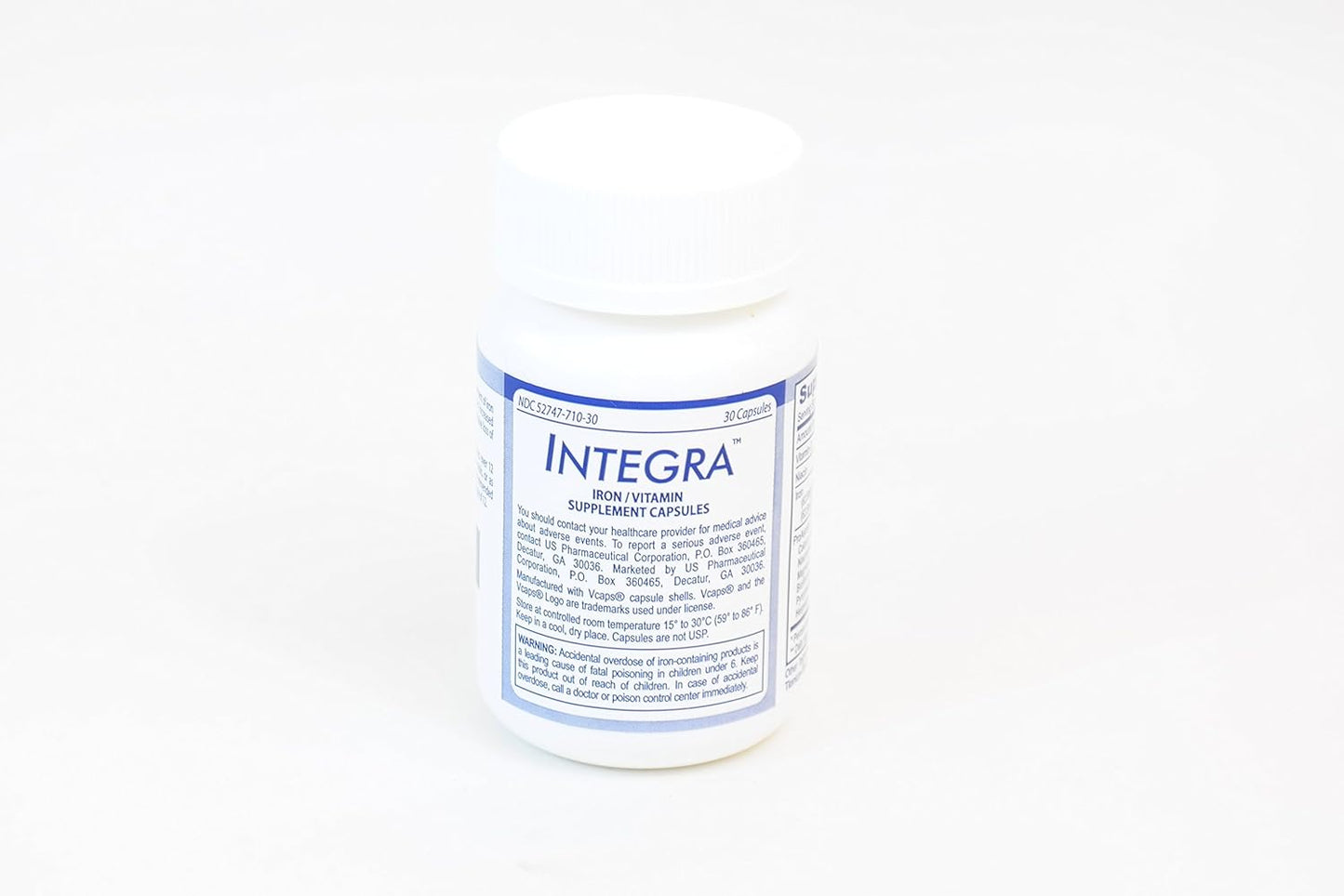 Integra Iron Integra Supplement (30 Count) - High-Quality Iron Supplement for Iron Deficiency