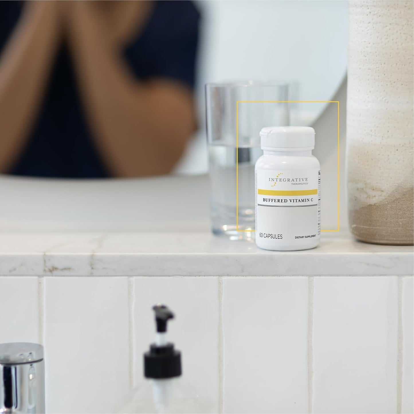 Integrative Therapeutics Buffered Vitamin C Capsules 1,000 mg - Immune & Antioxidant Support - Gentle Gluten-Free Formula - 60 Vegan Capsules